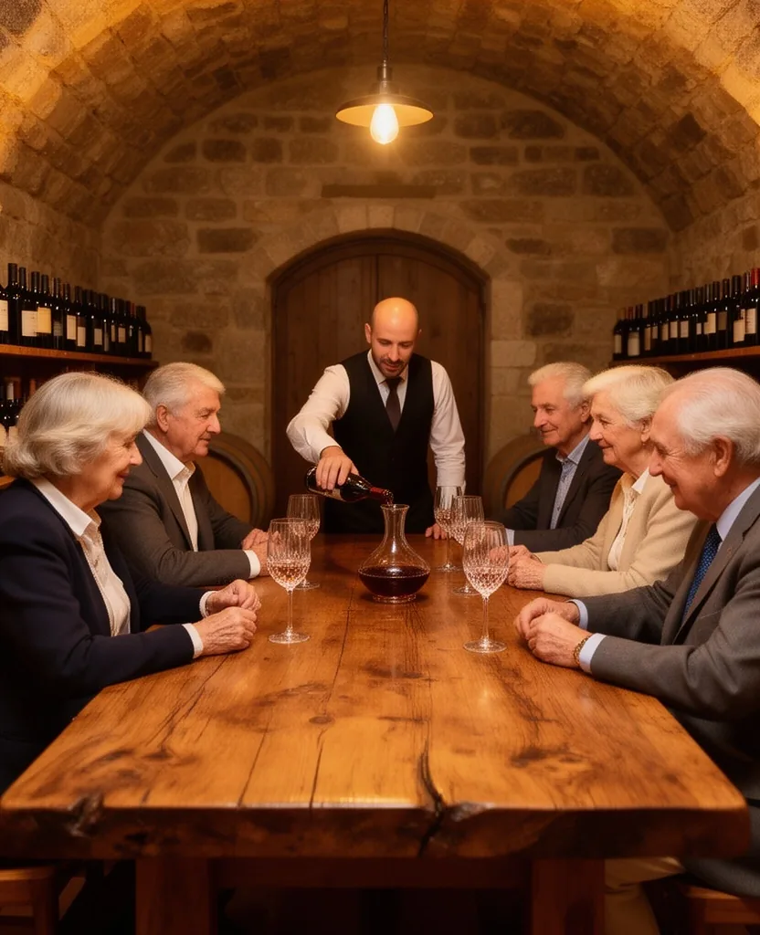 Grupo reducido en cata privada en cava de bodega