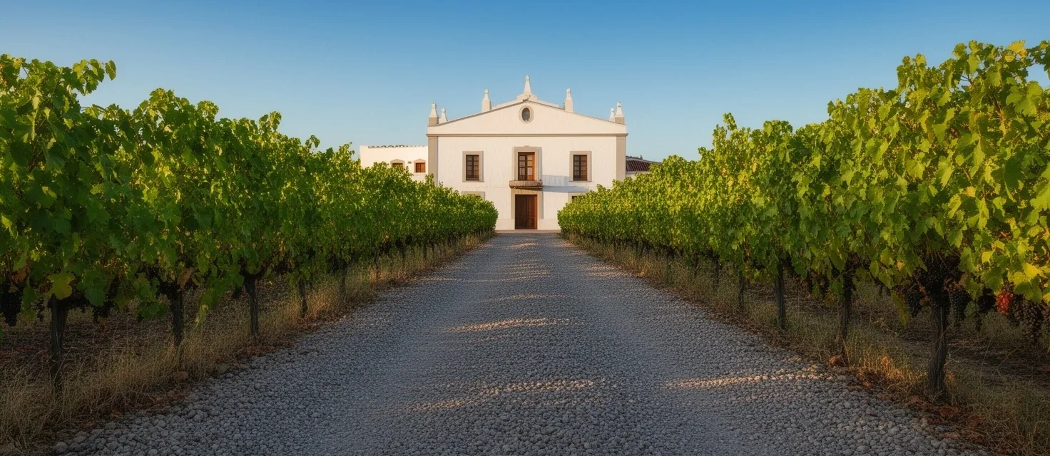Viñedo de Mendoza al atardecer con los Andes al fondo