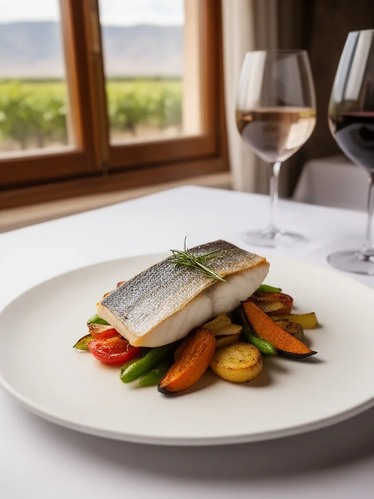 Plato gourmet adaptado en restaurante de bodega